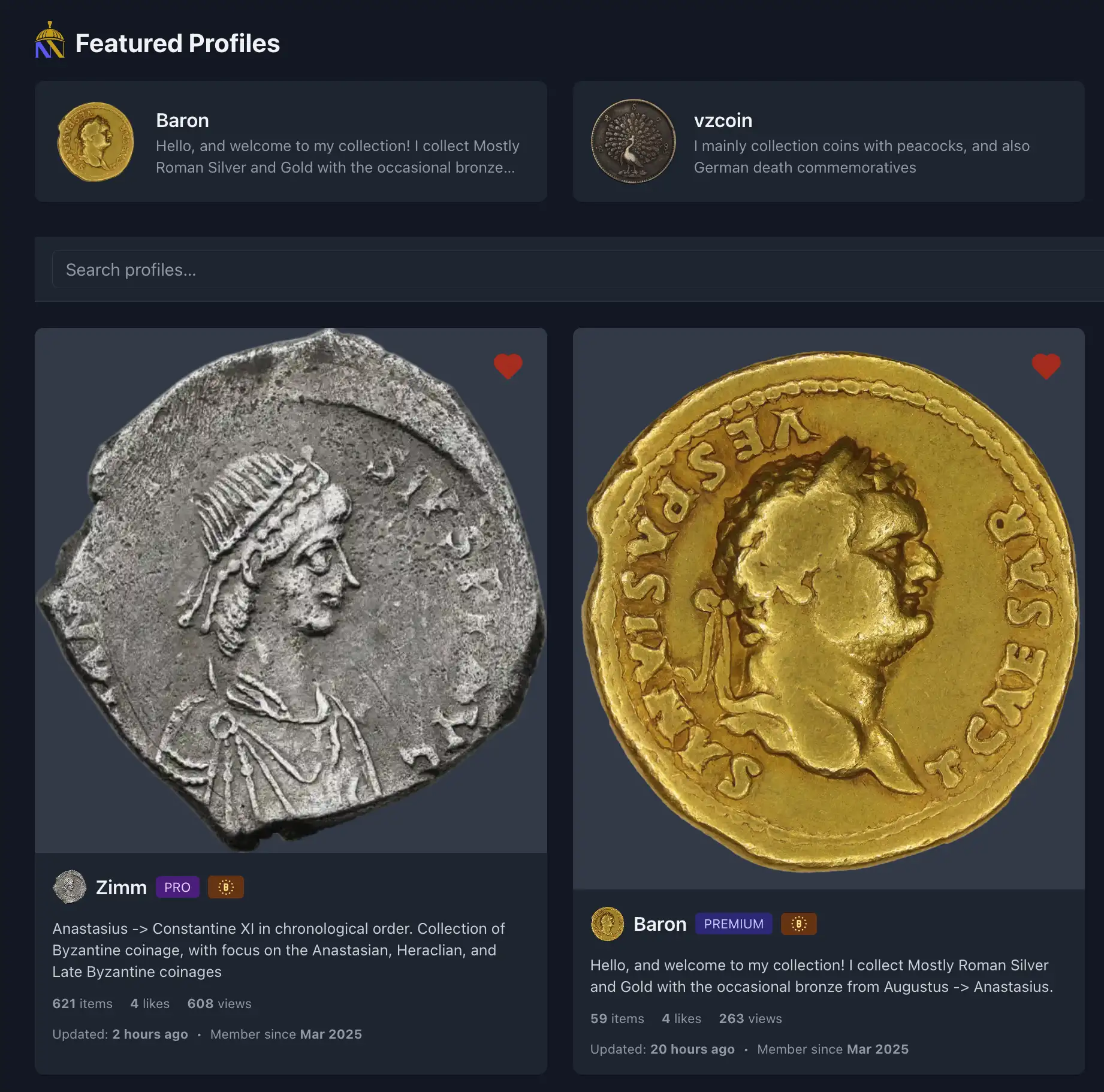 Public Profiles Feature